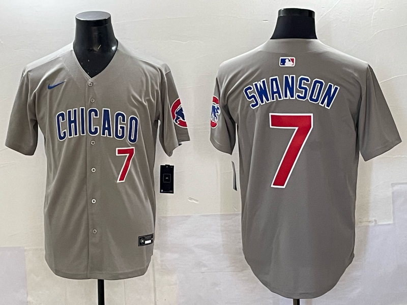 Men Chicago Cubs #7 Swanson grey Nike MLB 2025 jersey 009